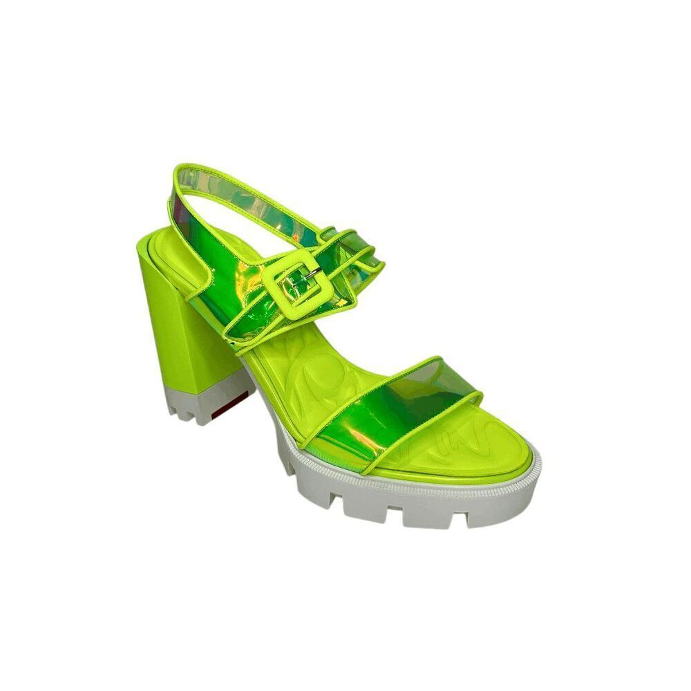 Christian Louboutin Loubi Duniss Lug 100 Neon Platform Heeled Sandals EU 37